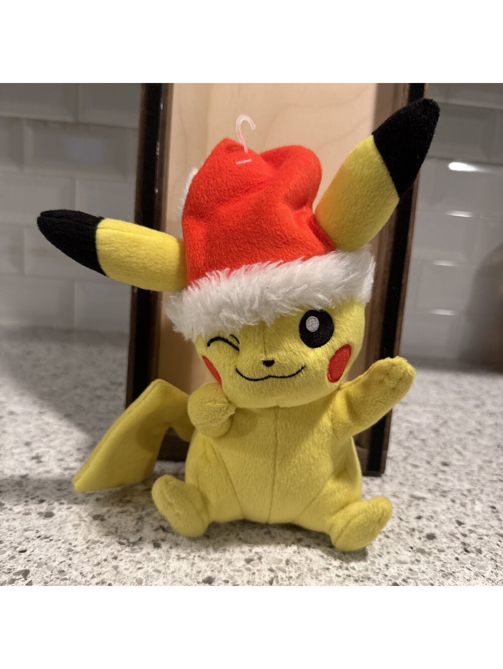 2017 TOMY Pokemon: PIKACHU with Santa Hat 9" Plush Stuffed Toy Christmas Holiday